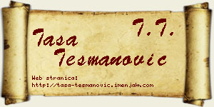 Tasa Tešmanović vizit kartica